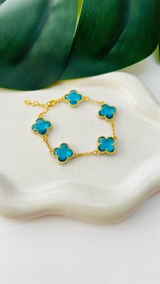 Pulseira Flor Turquesa