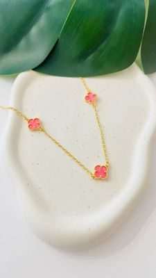 Colar Longo Flor Madrepérola
