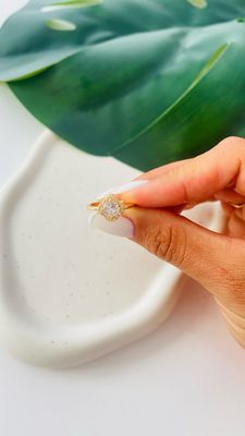 Anel Flor Cristal Cravejado