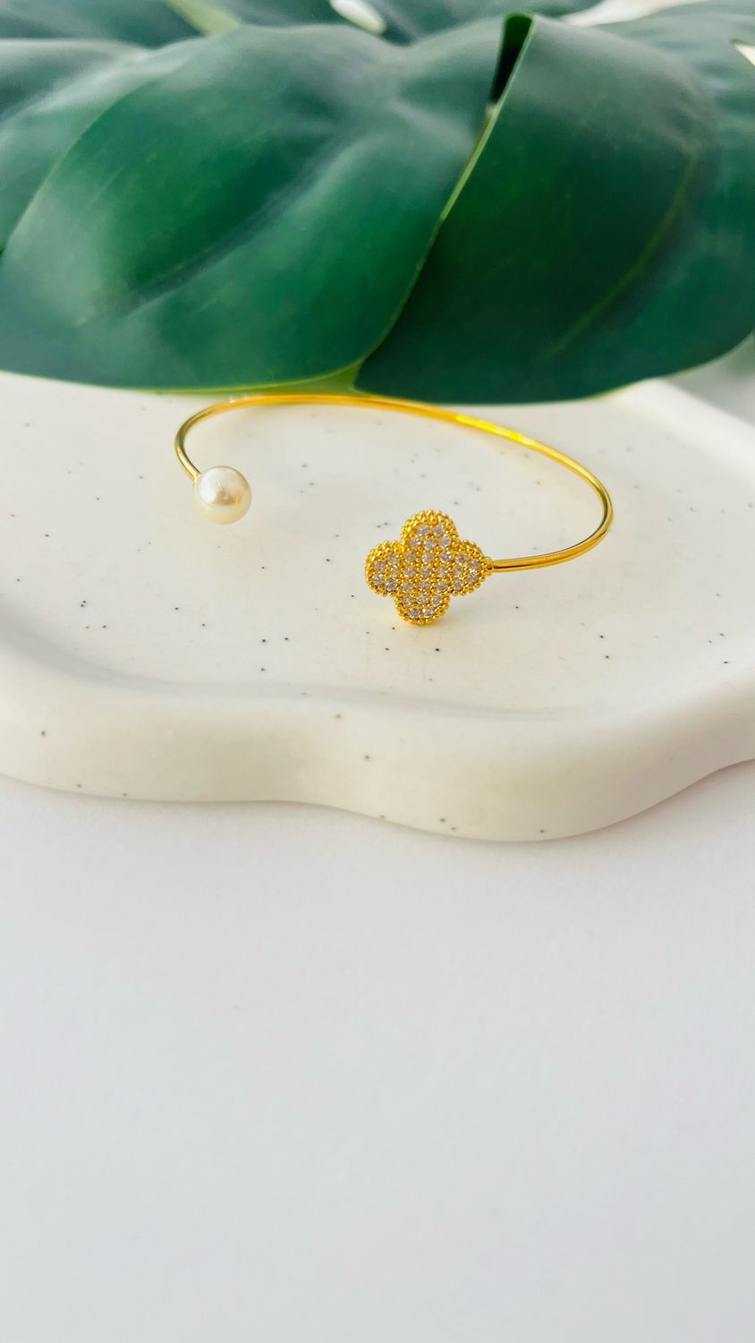 Bracelete Flor Cravejada