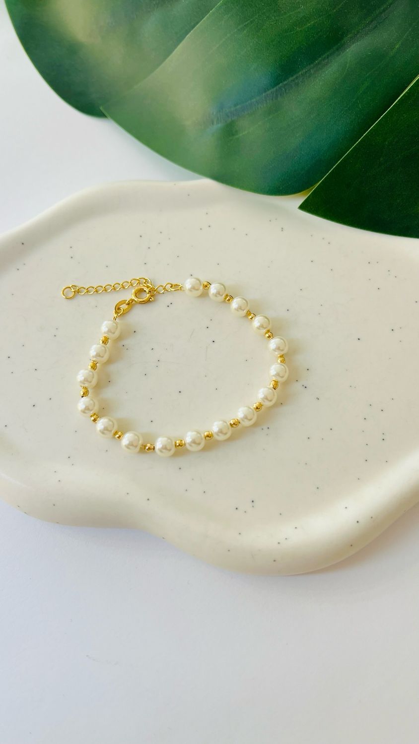 Pulseira Clássica Pérolas Mini bolinhas