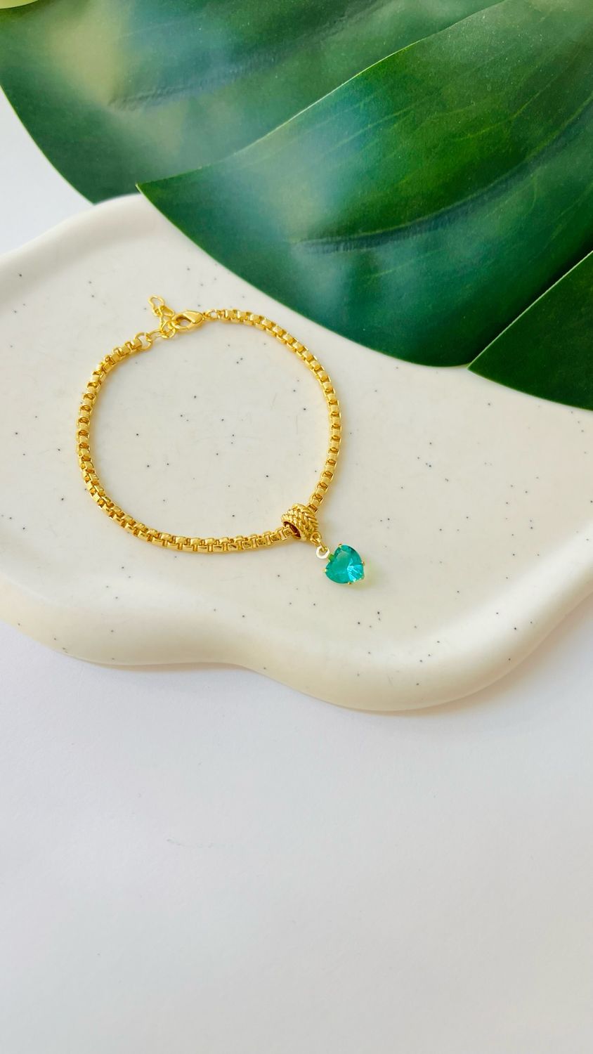 Pulseira Coração Turmalina