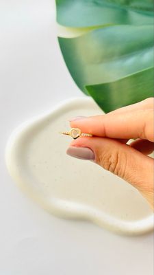 Anel Solitário Coração Delicado