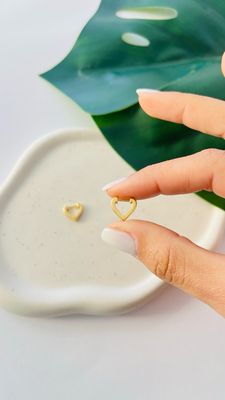 Mini Argolinha Delicada Fina Coração