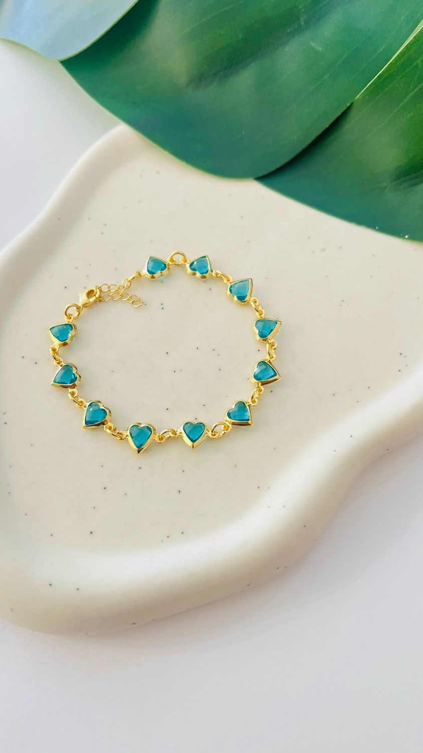 Pulseira Coração Turquesa