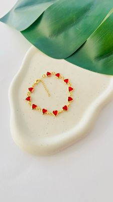 Pulseira Coração Rubi