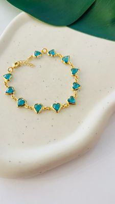 Pulseira Coração Turquesa