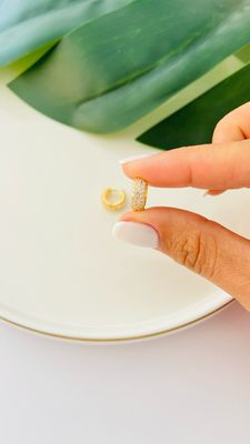 Mini Argola 3 Fileiras Cristal