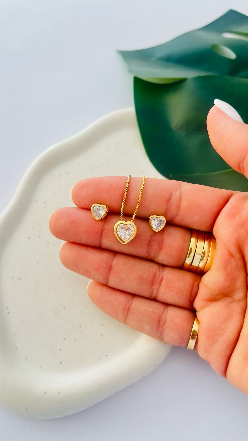 Conjunto Coração Cristal
