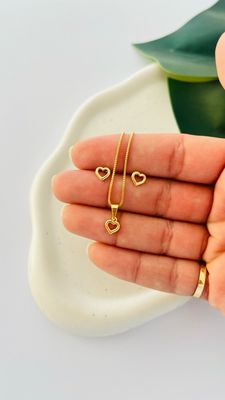 Conjunto Delicado Coração Vazado