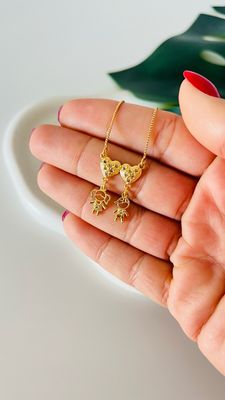 Colar Coração Cravejado Casal