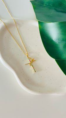 Colar Fé Cravejado Color