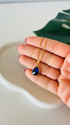 Gargantilha Gota Azul Lápis