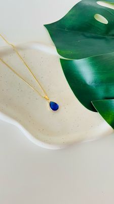 Gargantilha Gota Azul Lápis