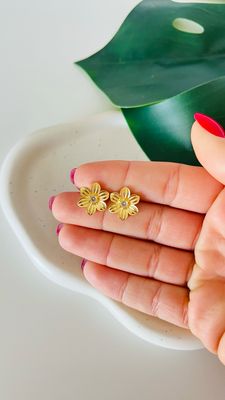 Brinco de Flor Ponto de Luz Cristal