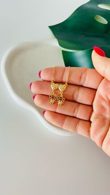 Colar Coração Cravejado 2 Meninas