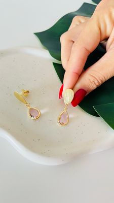 Brinco Nishmat Drops Quartzo