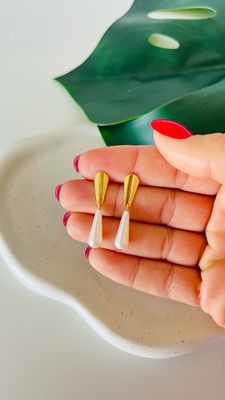 Brinco Hoops Pendente Pérola