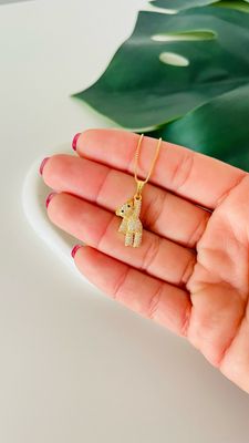 Colar Urso Cravejado