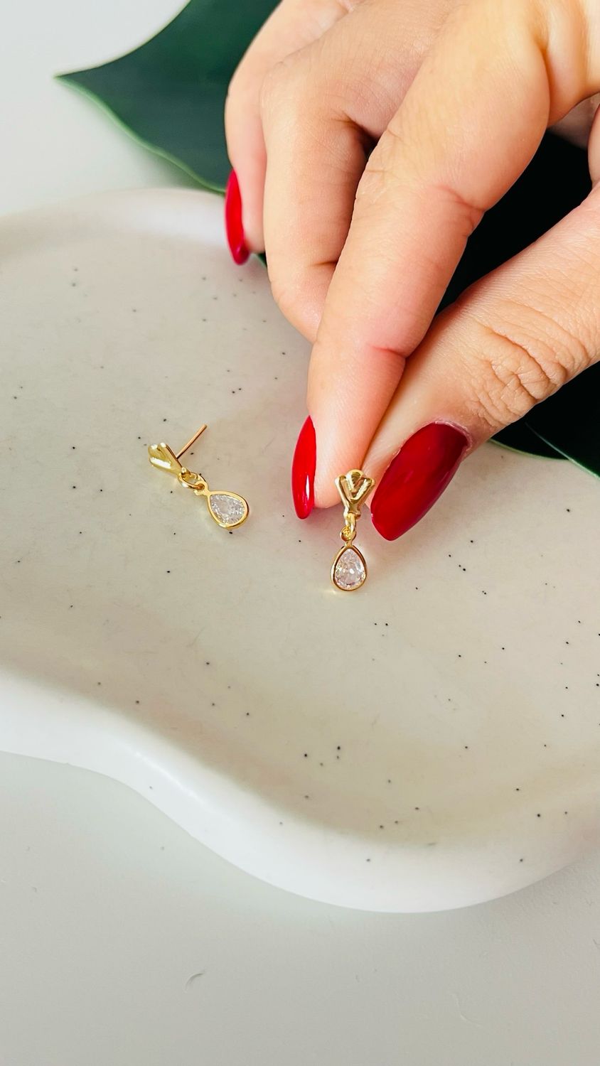 Brinco Mini Gota Cristal