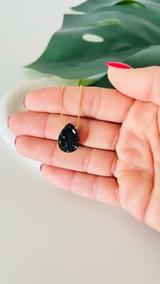 Colar Gota Drusa Negra