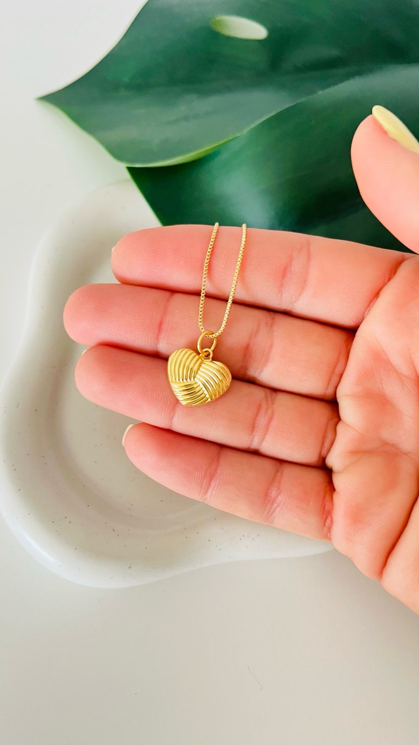 Colar Coração Texturizado