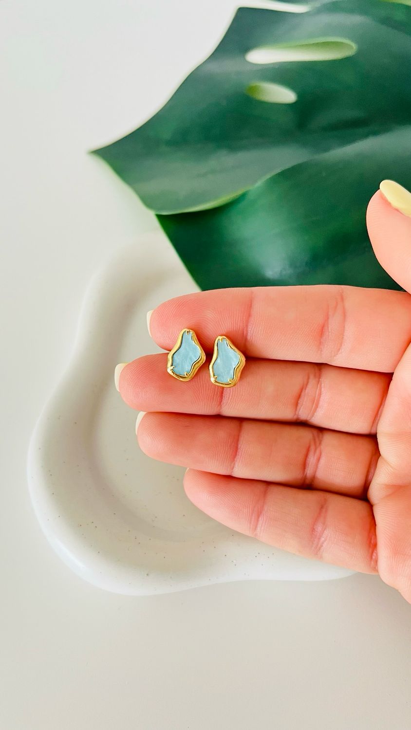 Brinco Madrepérola Turquesa