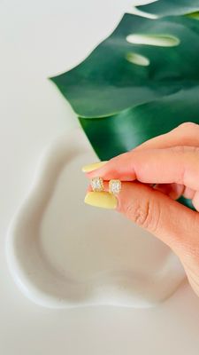 Brinco Cristal Quadrado Delicado