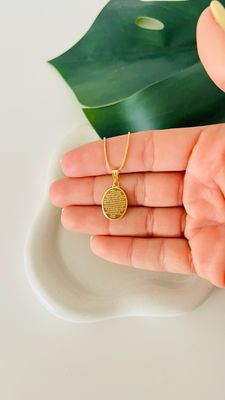 Colar Medalha Delicada Oração do Pai Nosso