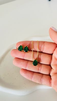 Conjunto Gota Delicada Esmeralda