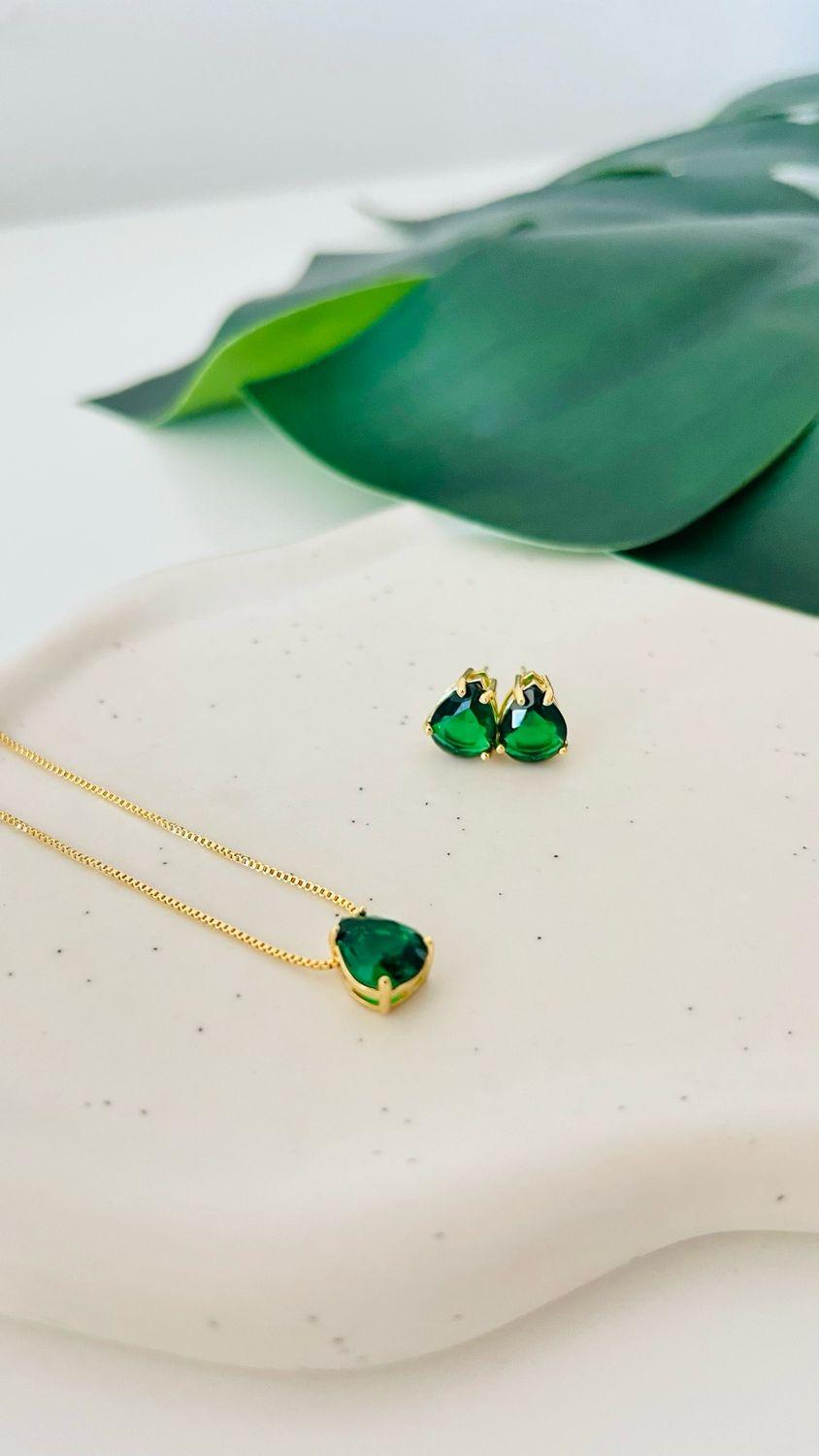 Conjunto Gota Delicada Esmeralda