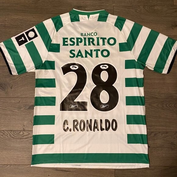Ronaldo#28 Sporting Lisbon Home Soccer Jersey