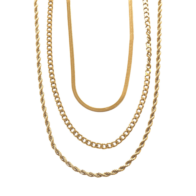 Nora Ketting - 3 in 1 Stalen layer ketting