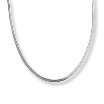 Ophelia Silver Snake Ketting - Platte Stalen Ketting Zilverkleurig