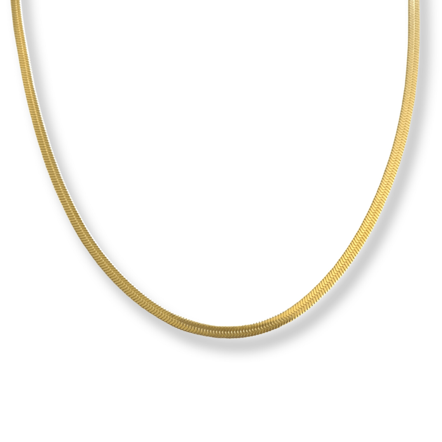 Ophelia Gold Snake Ketting - Platte Stalen Ketting Goudkleurig