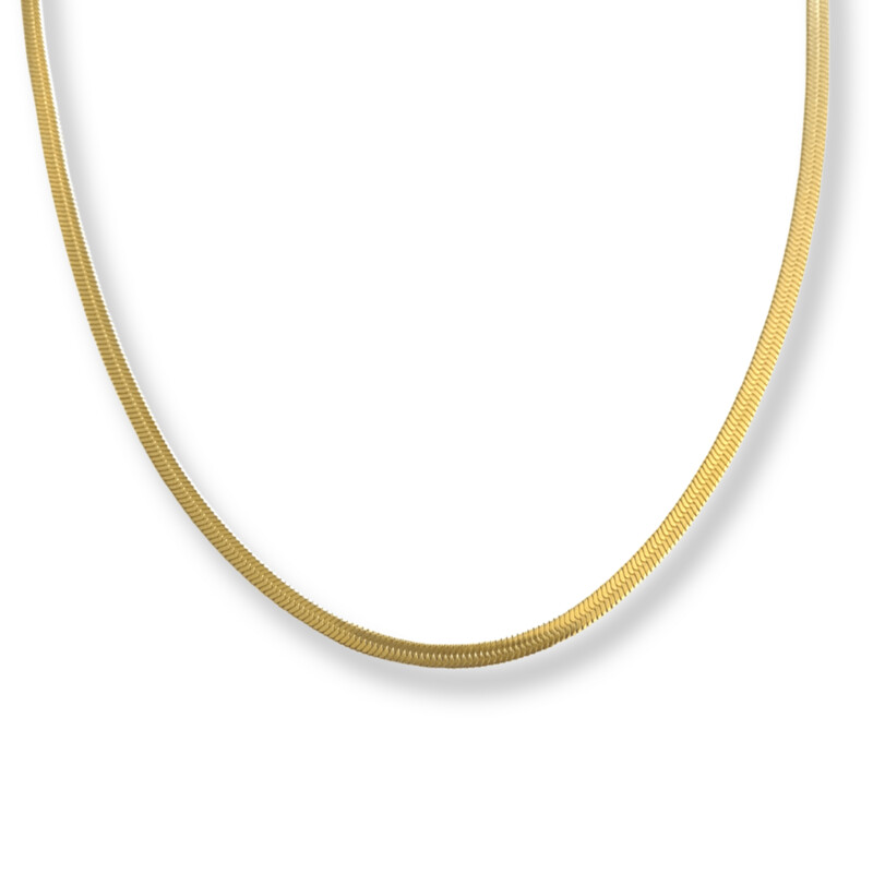 Ophelia Gold Snake Ketting - Platte Stalen Ketting Goudkleurig