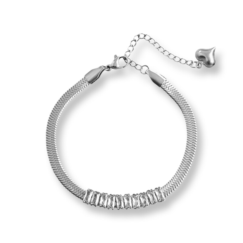 Aurora Zilver Snake Baget Armband - Tennis Bracelet