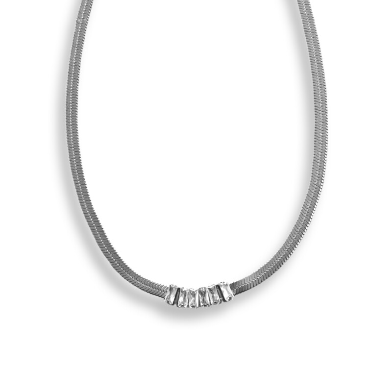 Aurora Zilver Snake Baget Ketting  - Tennis Ketting