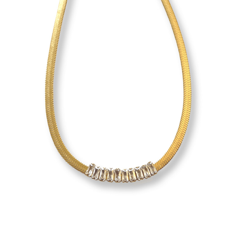 Aurora Gold Snake Baget Ketting - Baget - Tennis Ketting Goudkleurig