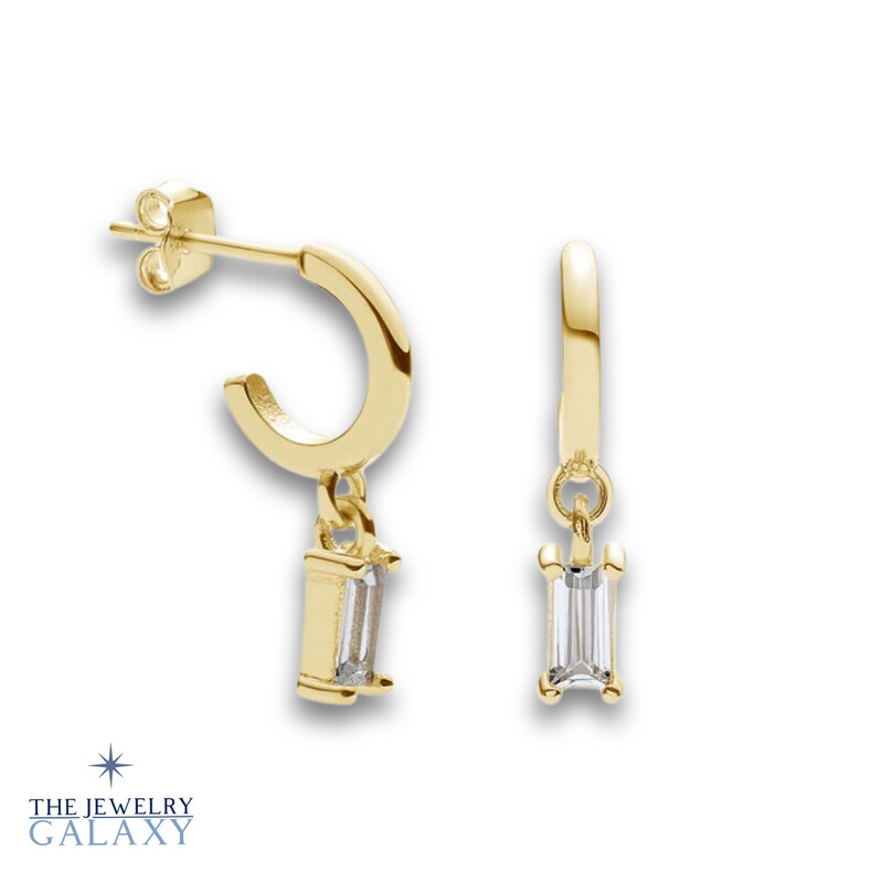 Luna Baguette oorbellen - S925 Zilver 18K Goldplated