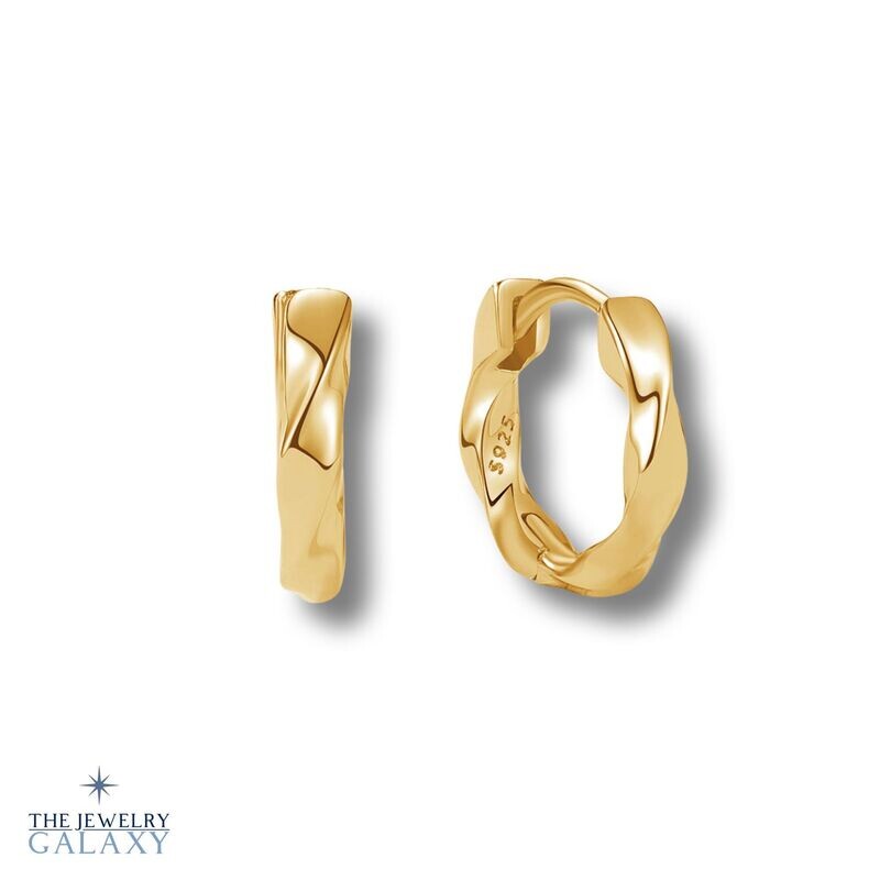 Sol mini gedraaide oorringen - S925 Zilver 18K Goldplated
