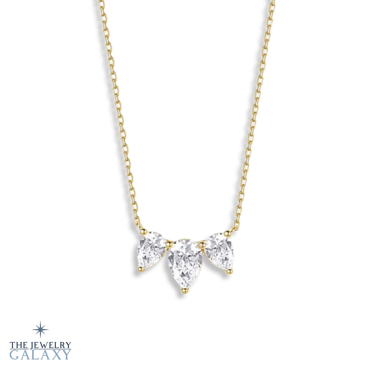 Segin Ketting met 3 druppels zirkonia S925 Zilver 18K Goldplated