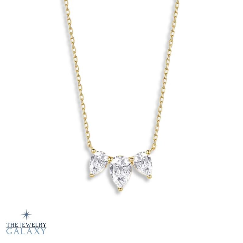 Segin Ketting met 3 druppels zirkonia S925 Zilver 18K Goldplated