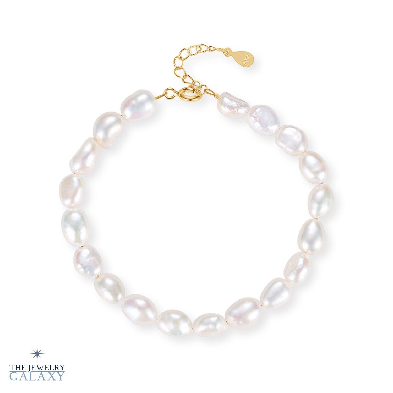 Maia Zoetwater Parelarmband S925 Zilver 18K Goldplated