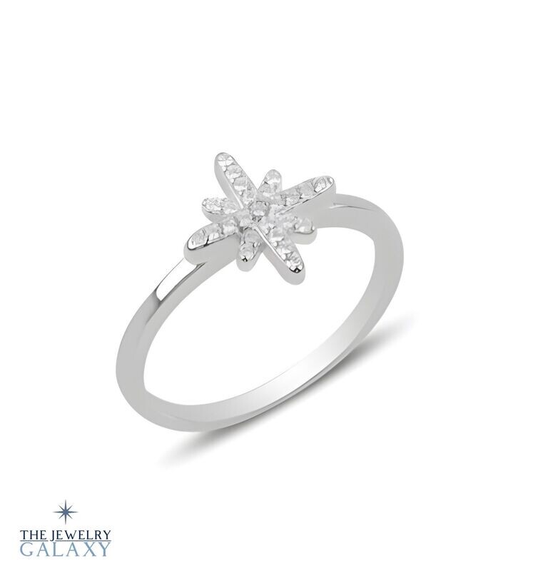 Polaris Northern Star Ring met zirkonia - Sterling Zilver S925