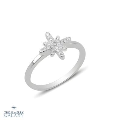 Polaris Northern Star Ring met zirkonia - Sterling Zilver S925
