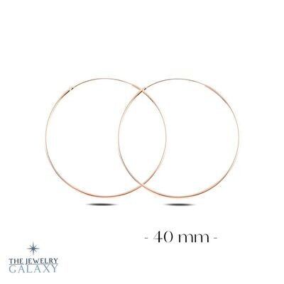 Archer Maxi Creolen Hoops oorbellen 40mm  - S925 Sterling Zilver Donker Roségoud