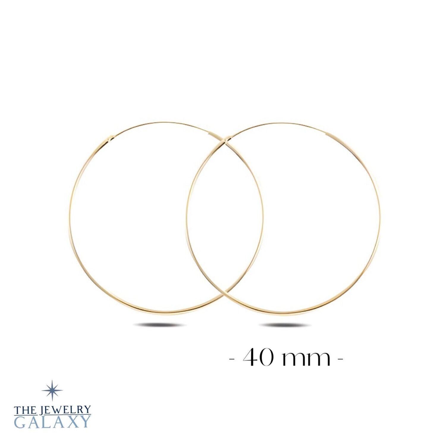 Archer Maxi Creolen Hoops oorbellen 40mm  - S925 Sterling Zilver Goldplated