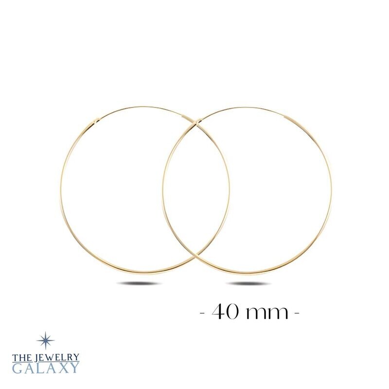 Archer Maxi Creolen Hoops oorbellen 40mm  - S925 Sterling Zilver Goldplated