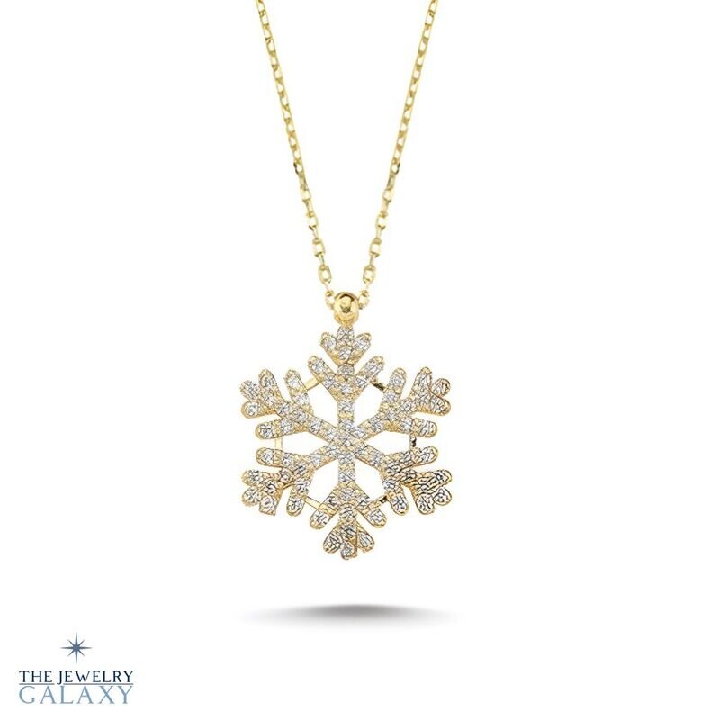 Norma Sneeuwvlok ketting - S925 Sterling Zilver Goldplated